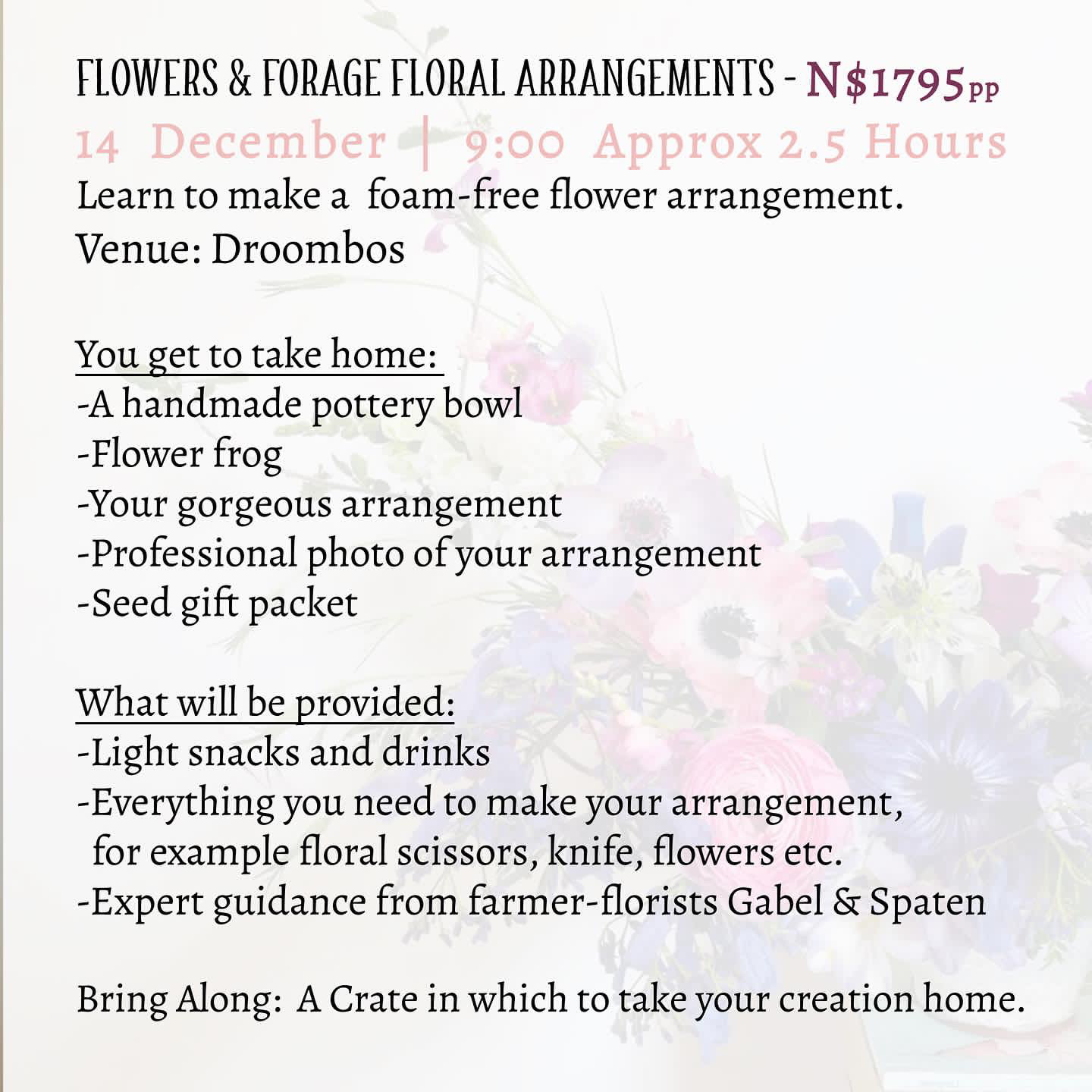 Flowers & Forage Floral Arrangements Workshop